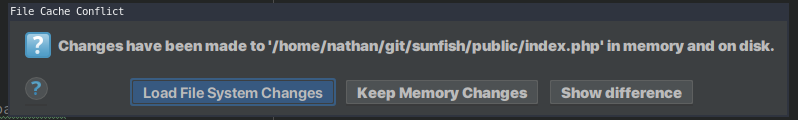 PhpStorm dialog